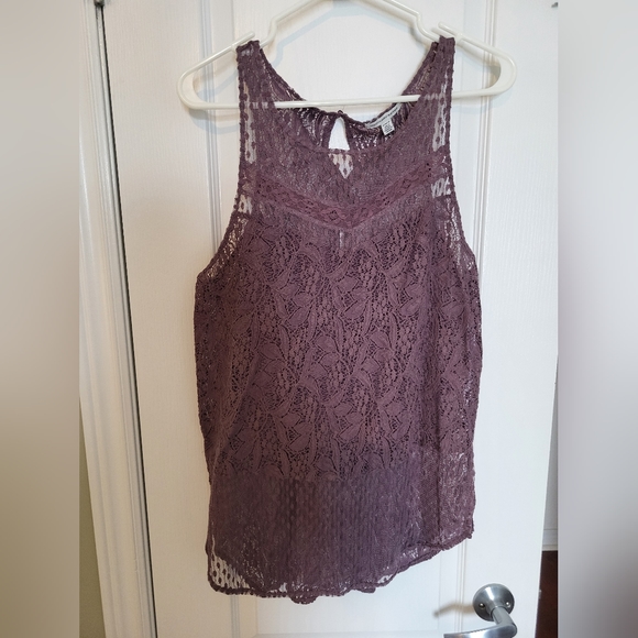 American Eagle Lace Tank, Medium, Purple - Picture 1 of 3